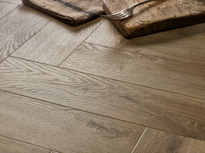 Textures 'Weathered Oak' Herringbone Stick Down LVT Flooring