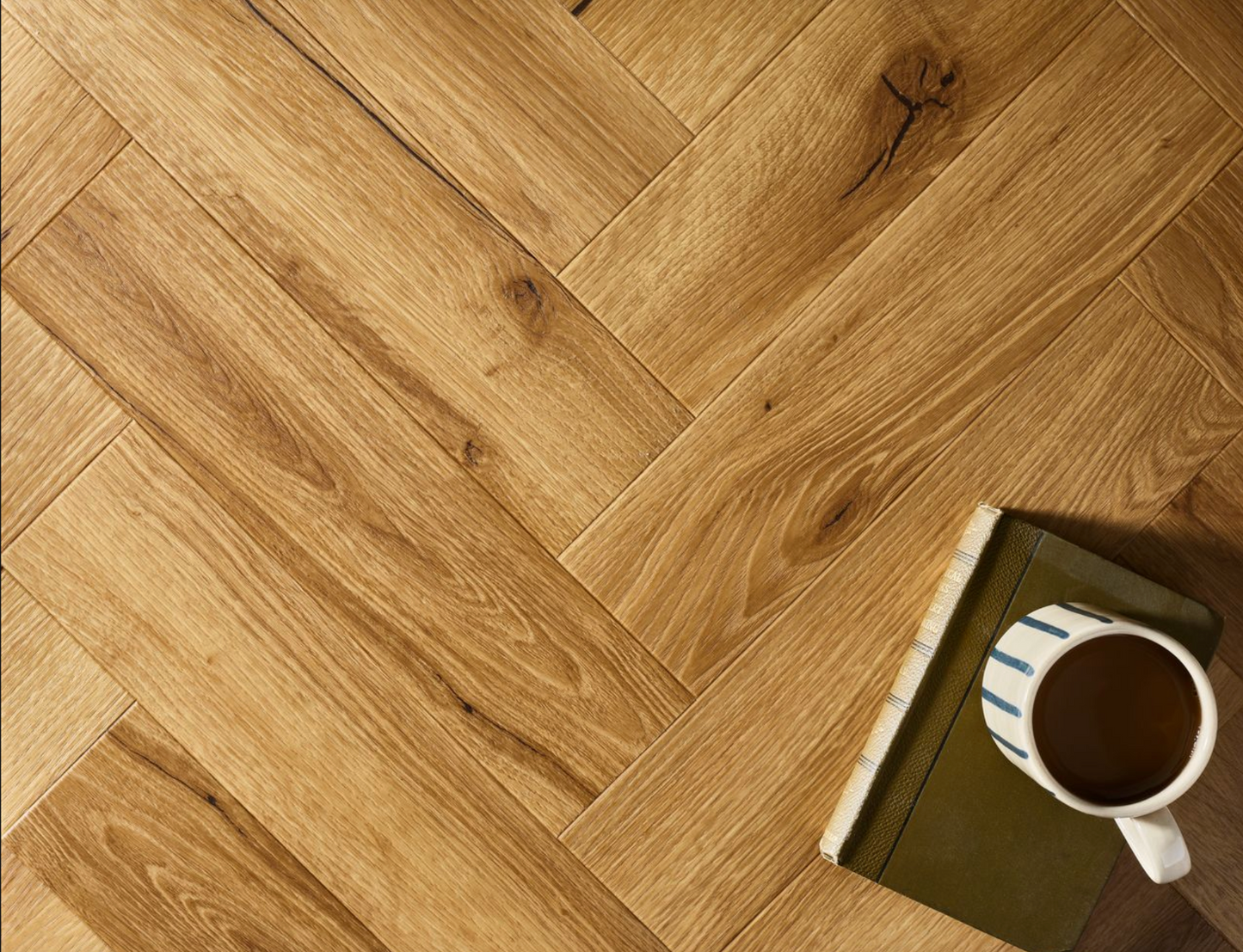 Textures 'Honey Oak' Herringbone Stick Down LVT Flooring